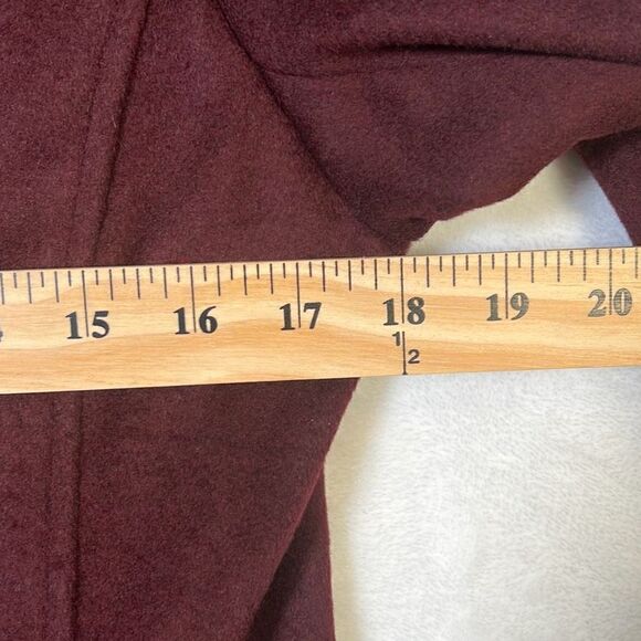 Cole Haan Women's Hooded Coat Slick Wool with Detatchable Faux Fur Trim- Women 4 - Picture 4 of 9